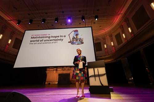 Karin Wagenaar op het podium